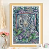 >SALE<Full Embroidery Cotton Thread14CT Print Tiger Mother and Son Cross Stitch36x50cm