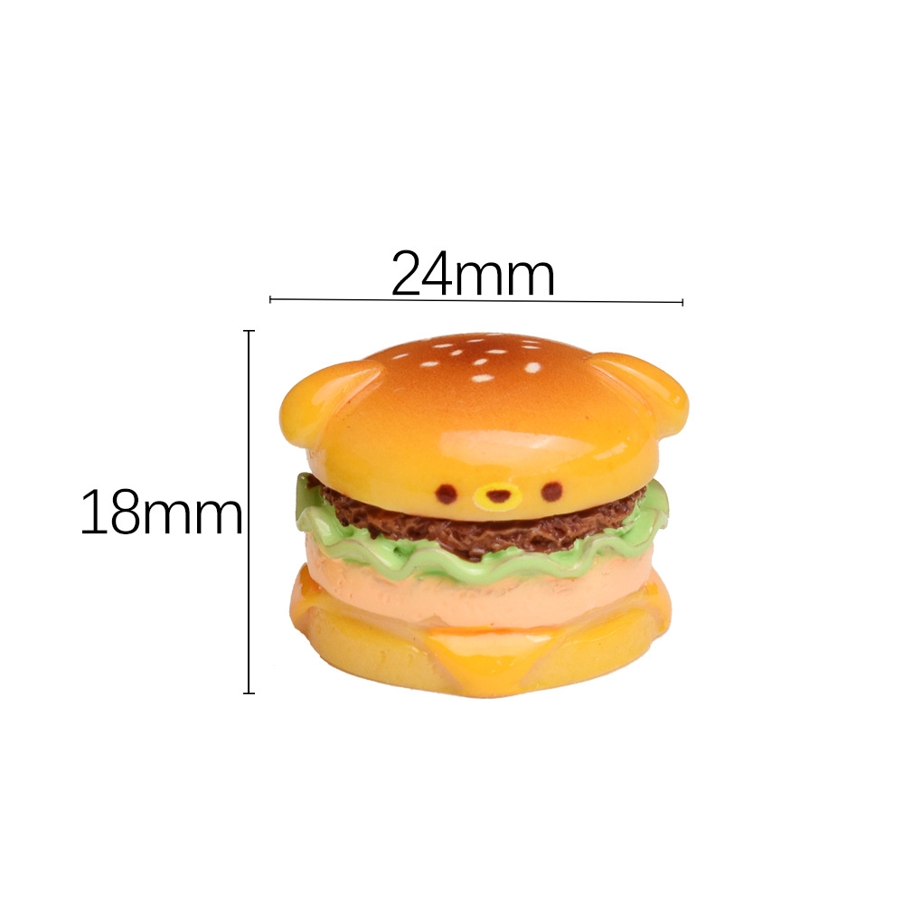 Mini Cat & Dog Burger Resin Charms