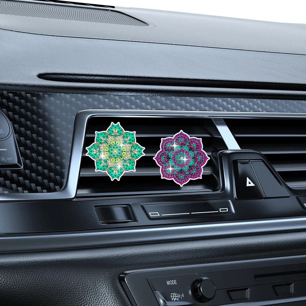 6Pcs Mandala Diamond Painting Car Air Vent Clips Car Decor for Women Girls