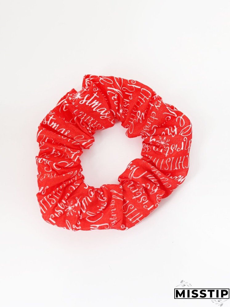 Christmas Letter Pattern Scrunchie