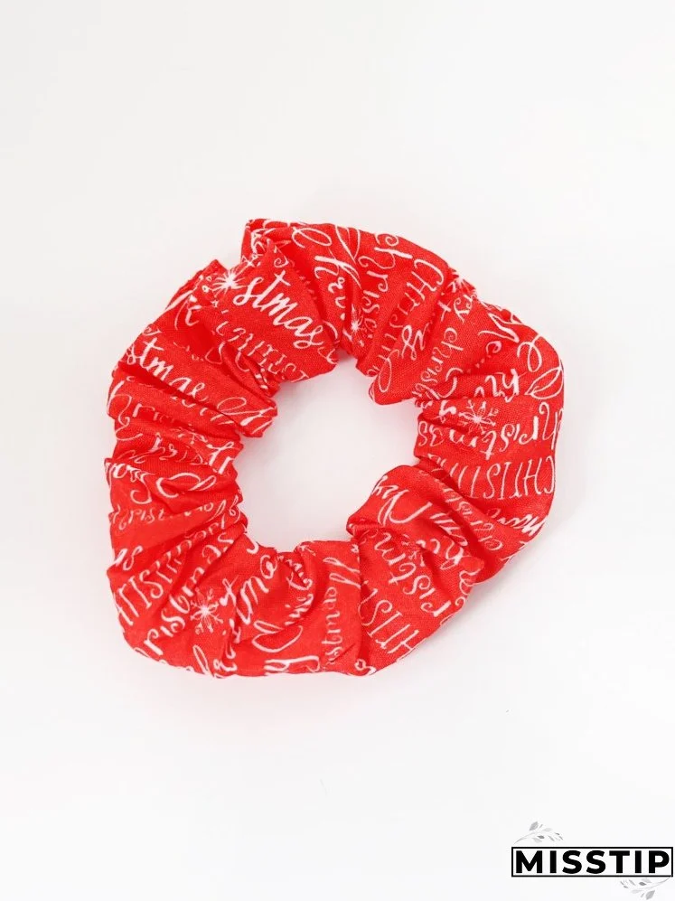 Christmas Letter Pattern Scrunchie
