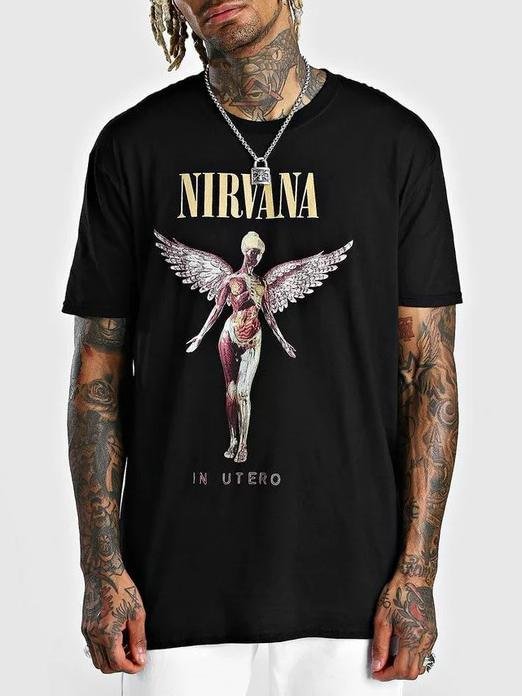 Nirvana T Shirt Mens Vintage round neck printed short-sleeved t-shirts