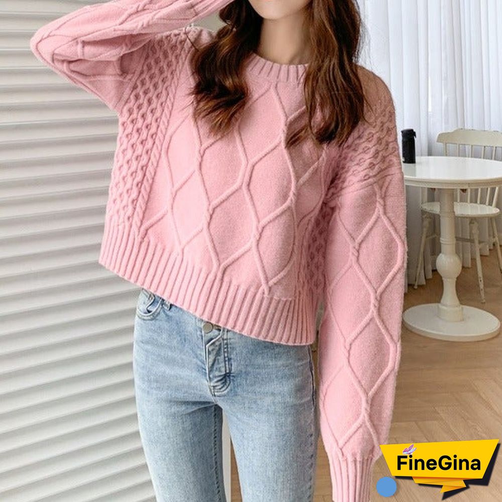 Candy-colored Loose Twist Sweater