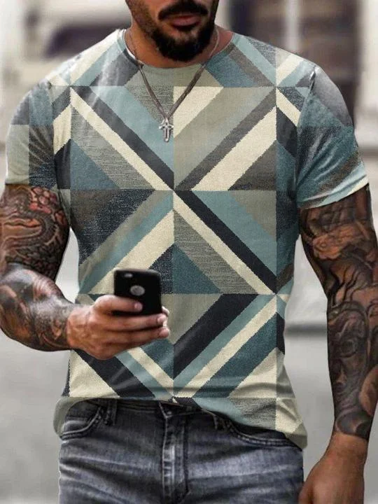 Guy Print Casual T-Shirt-04