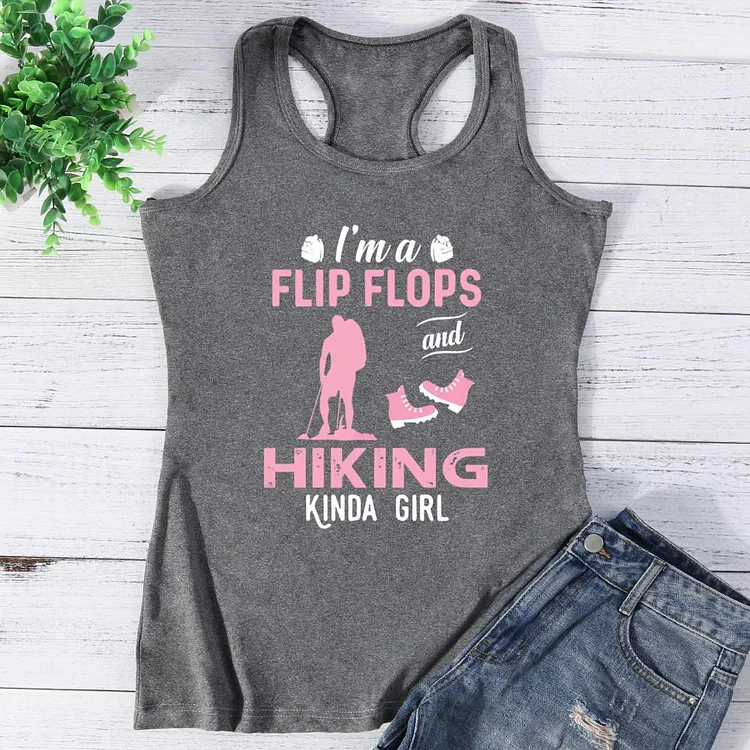 I'm a flip flops and hiking kinda girl Vest Tank Top-0026161