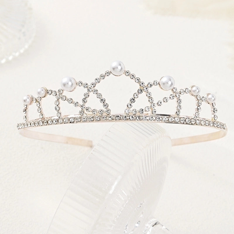 Minimalist Flower Imitation Pearl Alloy Rhinestone Hair Band 1 Piece
