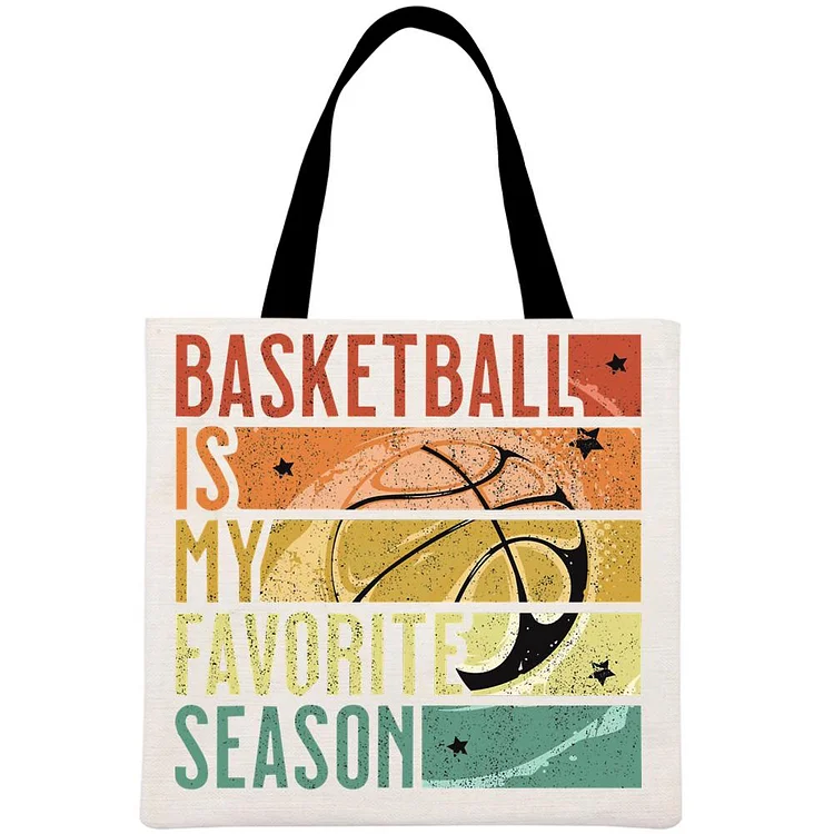 Basketball Is My Favorite Season Printed Linen Bag-Annaletters
