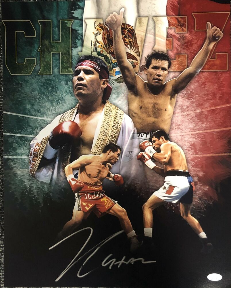 Julio Cesar Chavez Autograph 16x20 Photo Poster painting Boxing Hall of Famer Signed  2