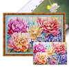 Peony-Full Embroidery 3 Strands 11CT Stamped Cross Stitch-60*40CM-Large Size