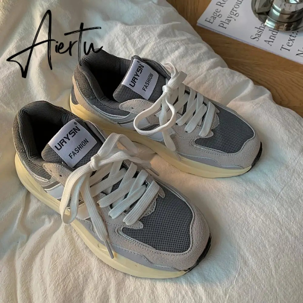 Korean Style Platform Sneakers Women Casual Sport Dad Shoes Running Shoes Comfortabl Flats Ladies vintage Vulcanize Shoe Aiertu