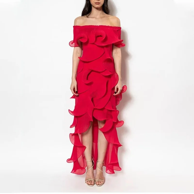Brownm Yujie Style Dress Woman 2025 Spring New Sexy Hottie Sleeveless Shoulder Wood Ear Senior Feeling Dress