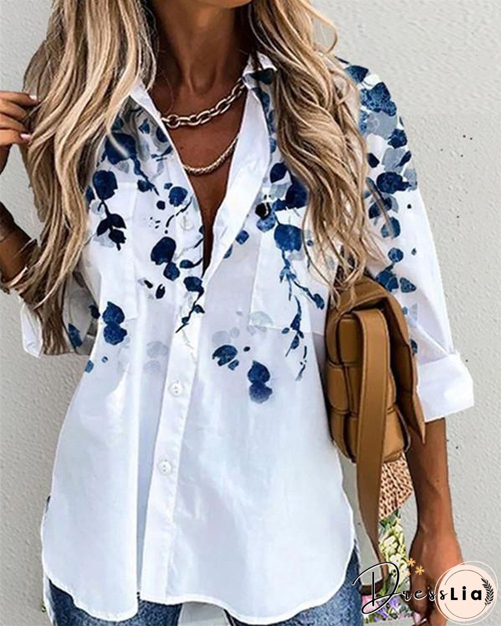 Commuter Cardigan with Lapel Print