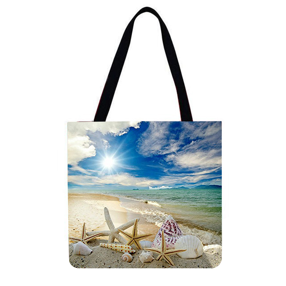 Beach Shell 40*40cm linen tote bag