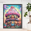 Diamond Painting-Round AB Drill Rainbow Mushroom House(45*60CM)