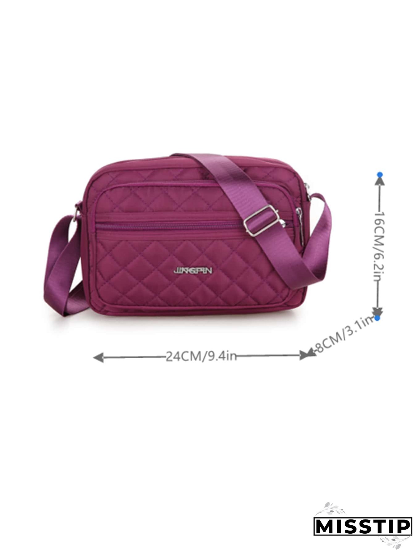 Quilted Letter Decor Square Bag