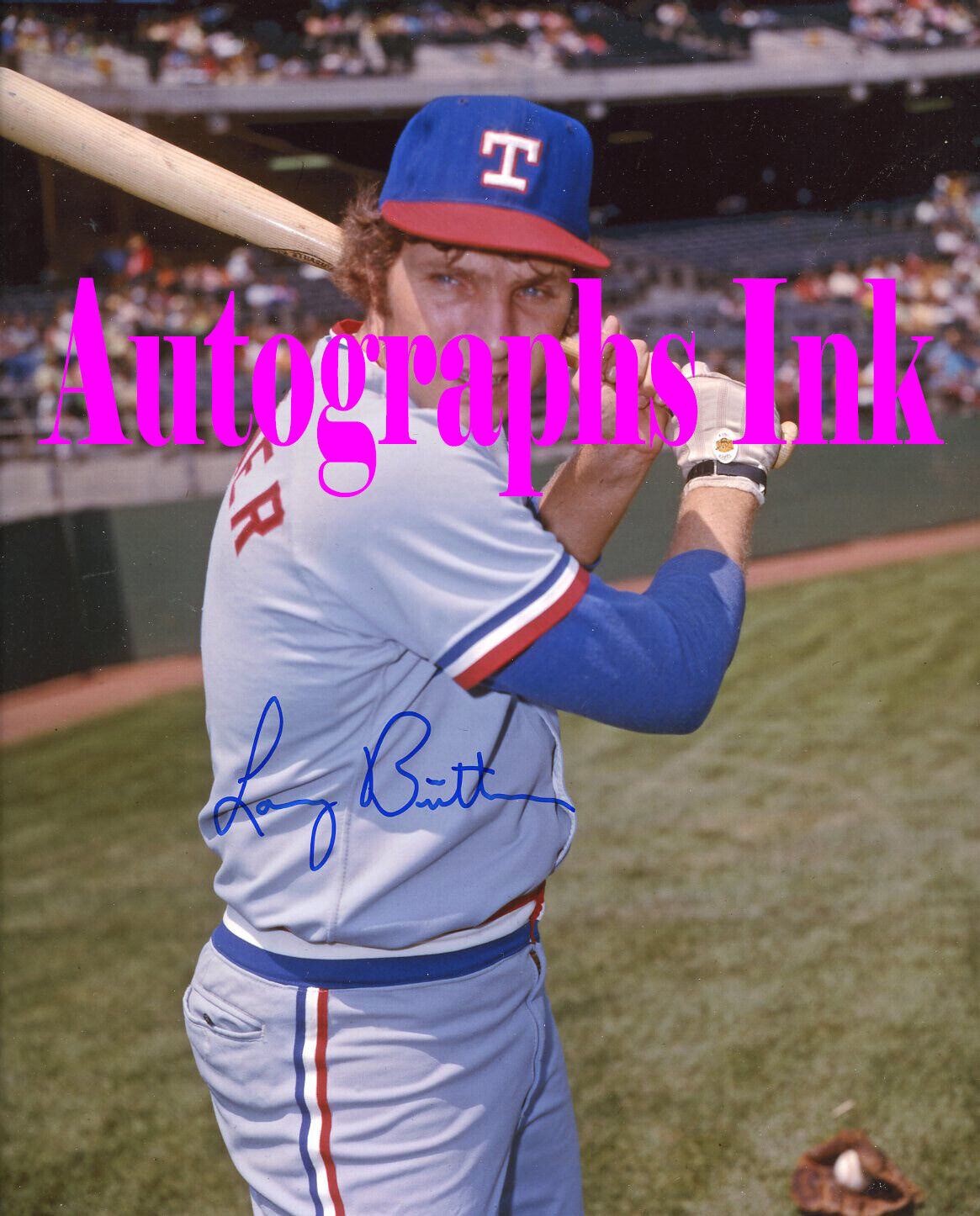 Larry Biittner autographed 8x10 Texas Rangers #2 Topps Vault