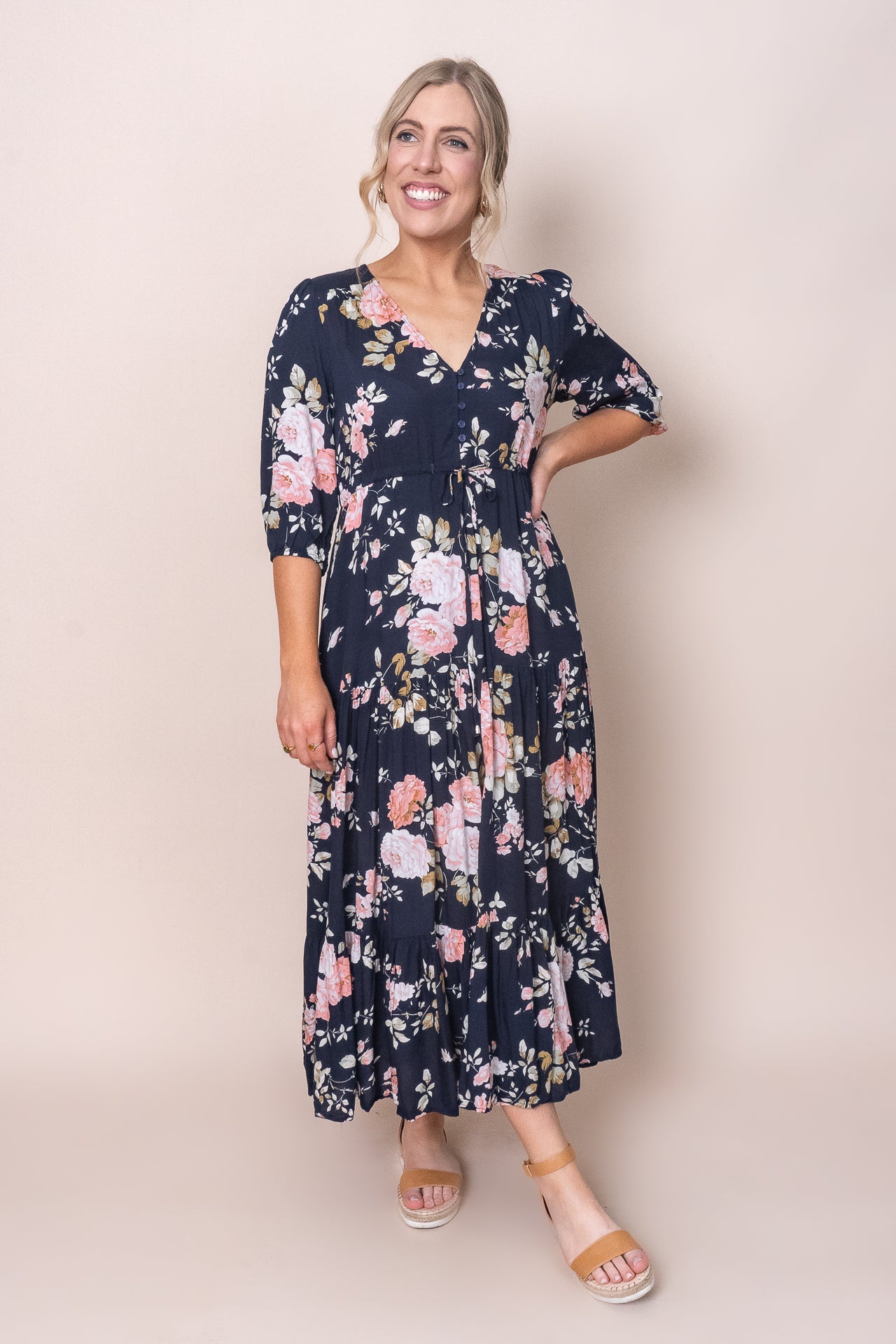 Cristiana Maxi Dress in Navy