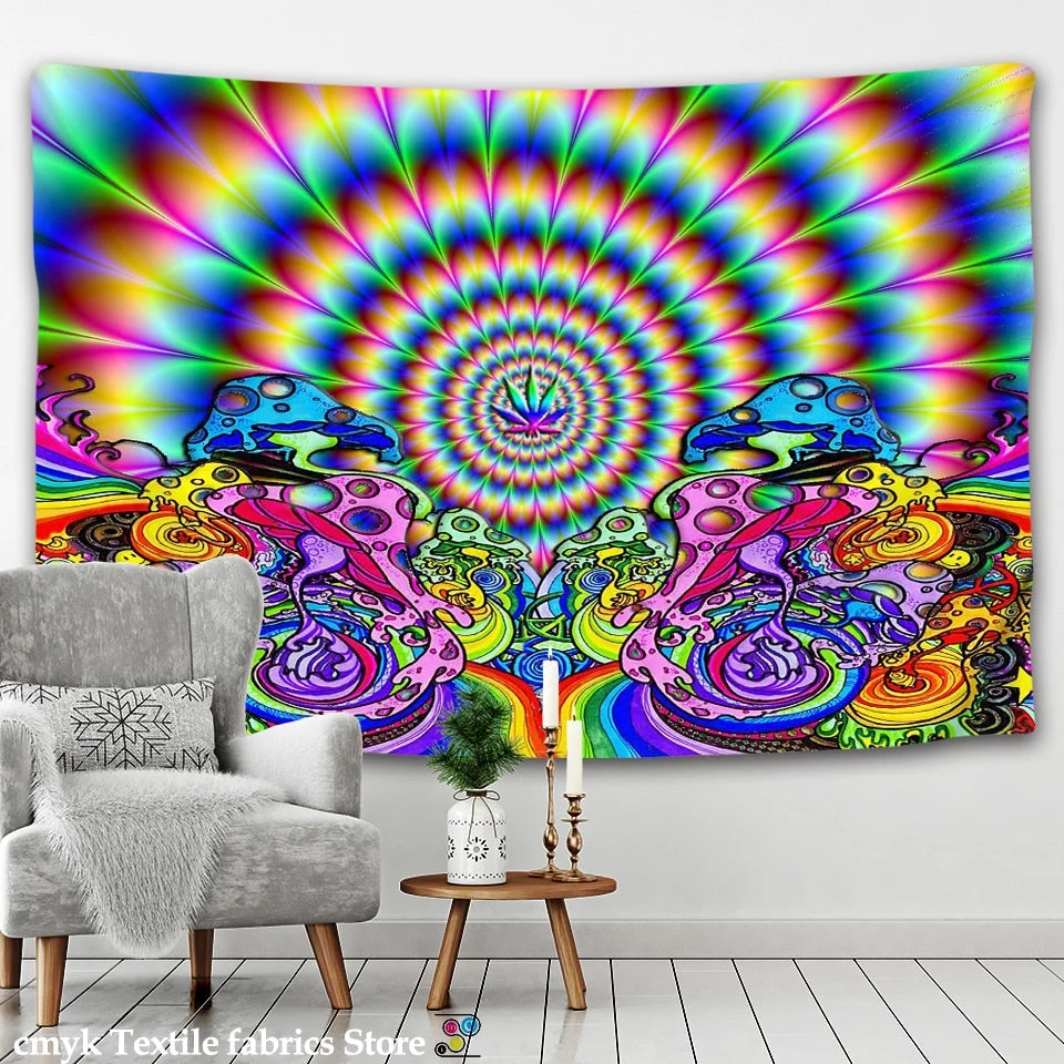 Psychedelic India Mandala Tapestry Wall Hanging Boho Decor Wall Cloth Tapestries Hippie Tapestry Mandala Wall Carpet