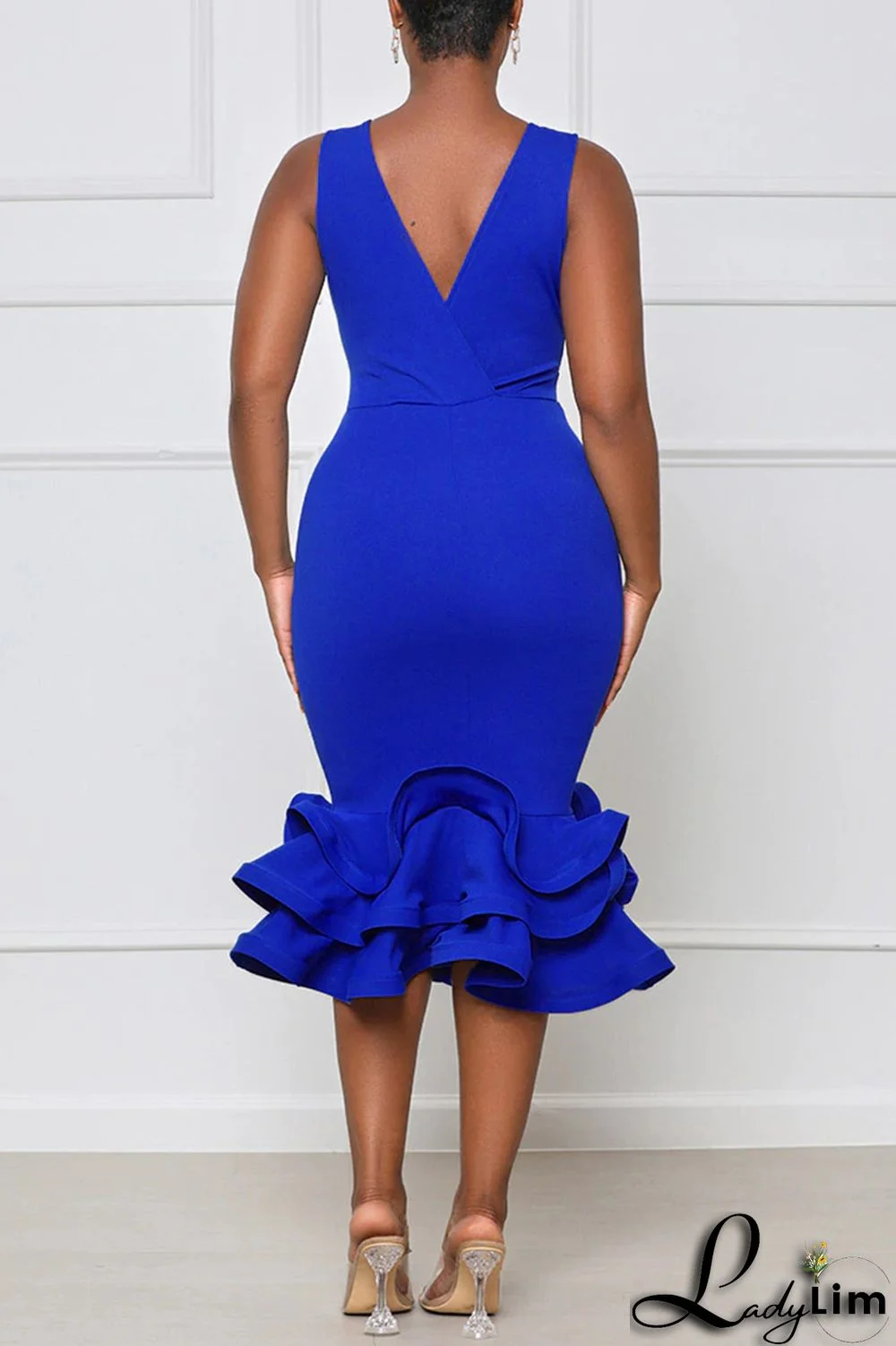 Green Fashion Sexy Solid Split Joint V Neck Evening Dress