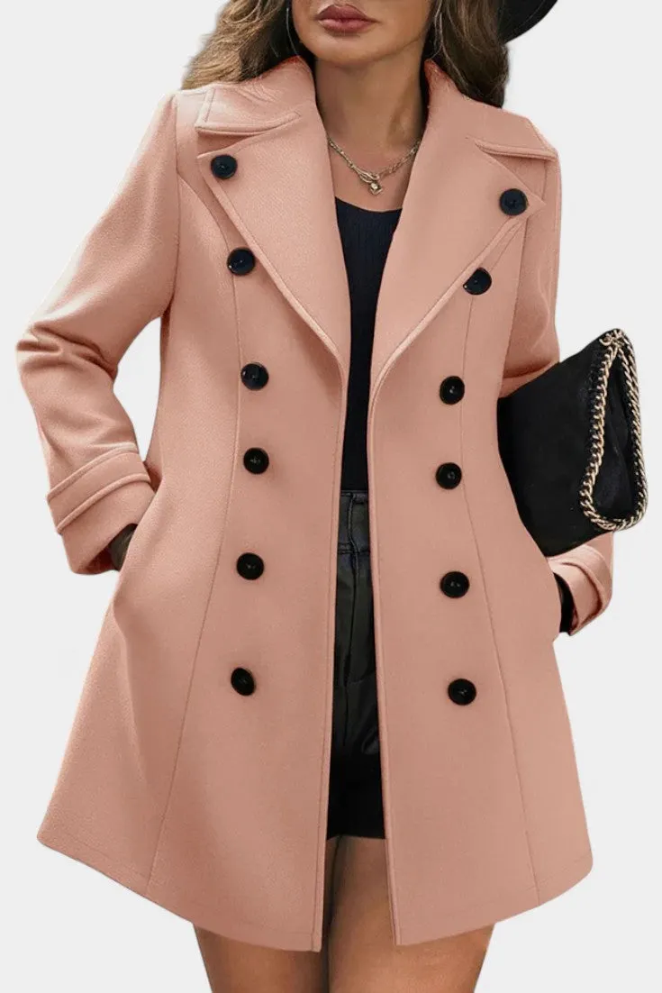 Double-Breasted Coat with Notched Lapel
