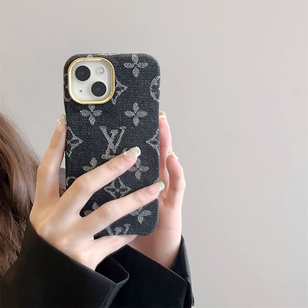 LV Monogram Denim Jacquard Fabric Apple iPhone Case