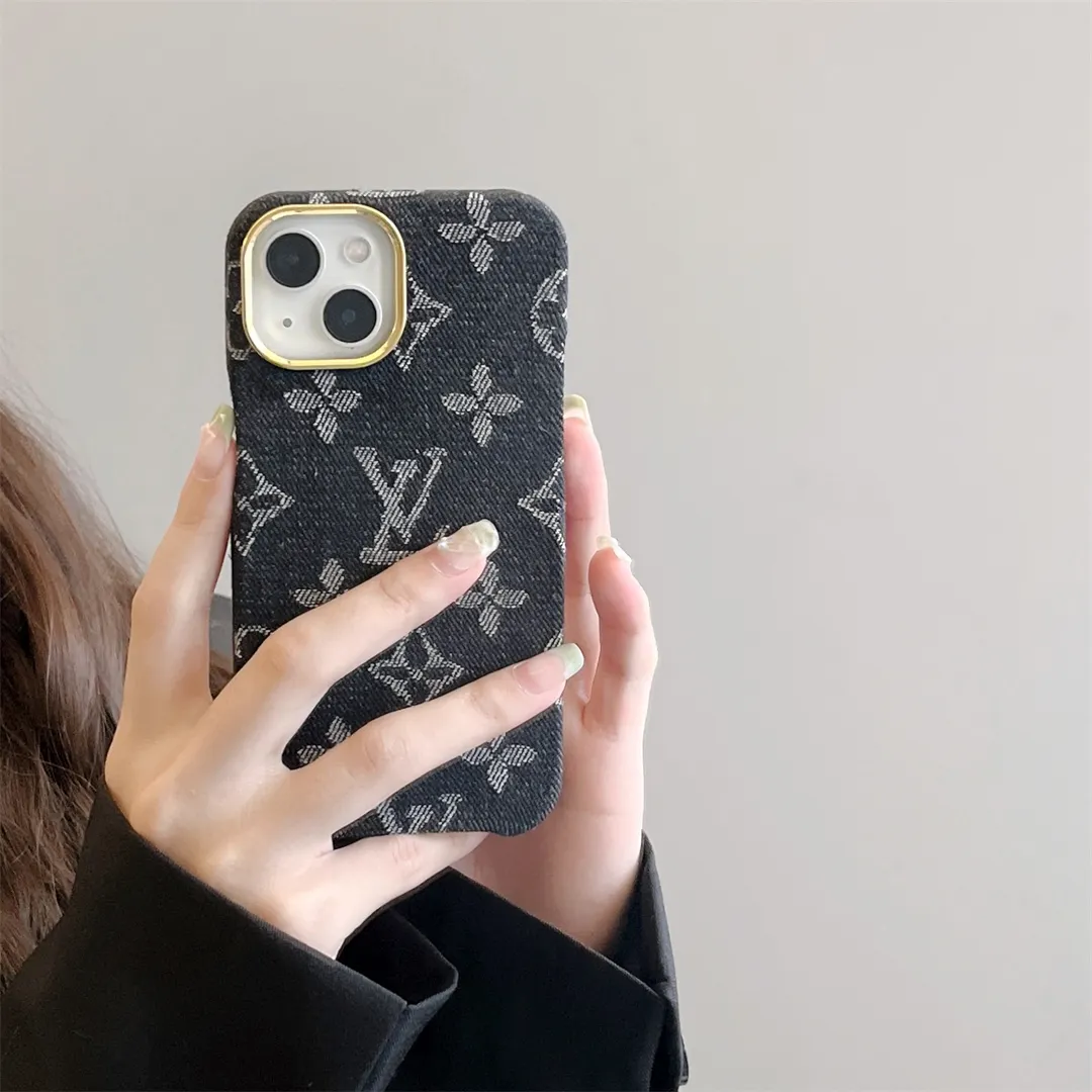 LV Monogram Denim Jacquard Fabric Apple iPhone Case