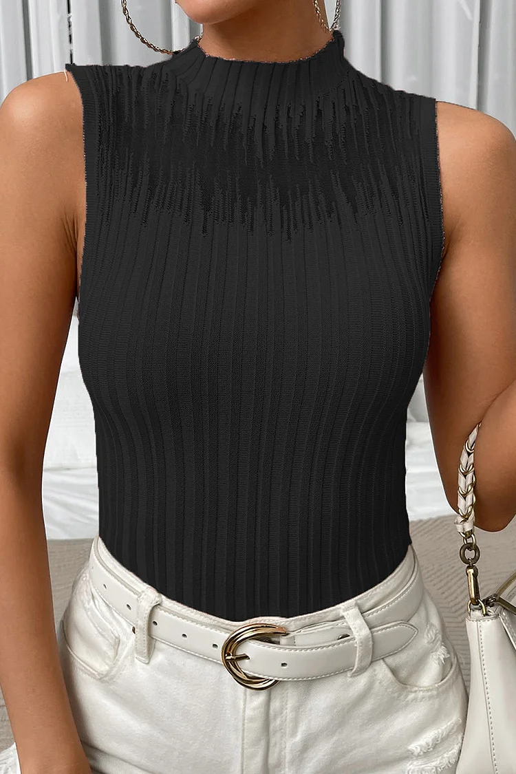 Sexy Simplicity Solid See-through Half A Turtleneck Tops(8 Colors)