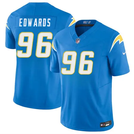 Youth Los Angeles Chargers #96 TeRah Edwards Blue 2026 F.U.S.E. Vapor Limited Stitched Football Jersey