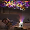 Dynamic Rotating LED Ocean Light Projector Dimmable Brightness & Flexible Stable Base Design Night Light Projector USB Powered & Versatile for Kids Bedroom Decoration