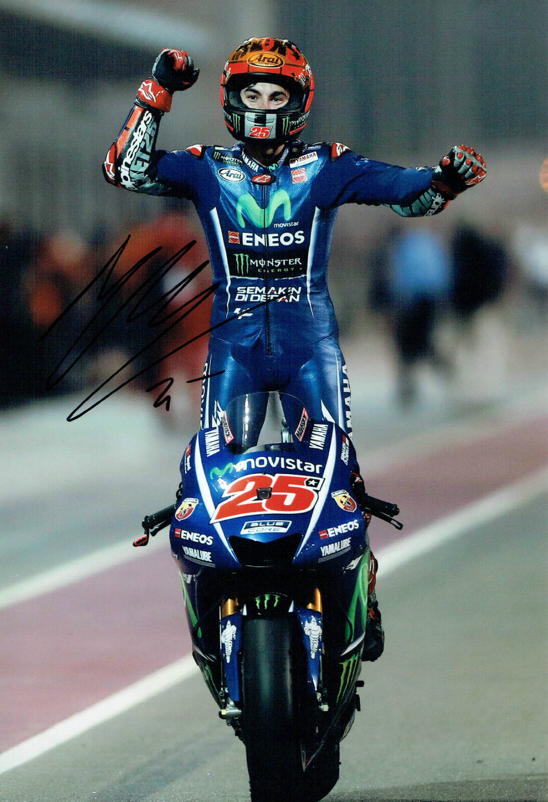 Maverick VINALES 2017 SIGNED MOTOGP Autograph 12x8 Yamaha Photo Poster painting 7 AFTAL COA