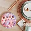 [Upgrade]6pcs/set DIY Diamond Painting Waterproof Case Classic Pink Owl Coaster Gift Decor Set