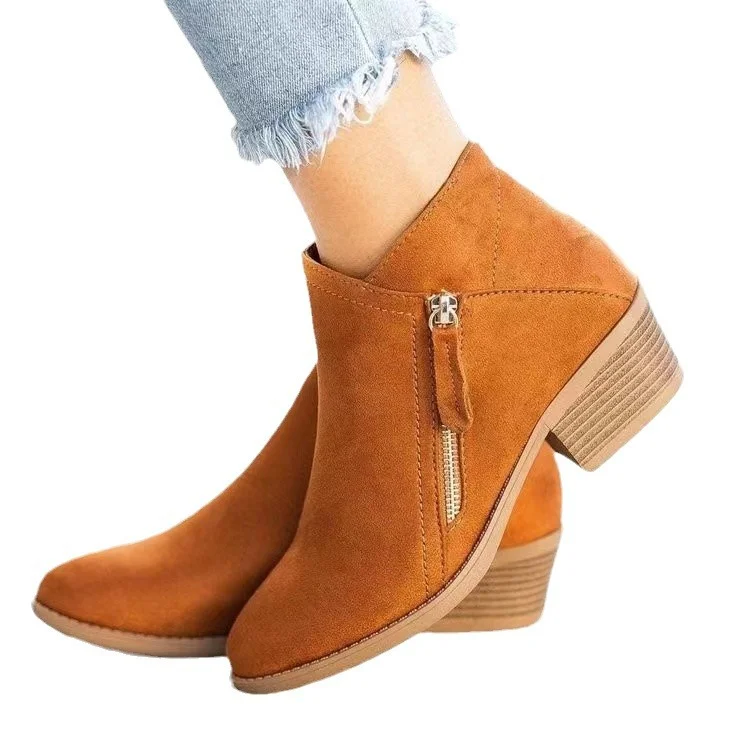 Yyvonne And Winter New Women's Boots Double Zipper Large Size Lady Short Boots