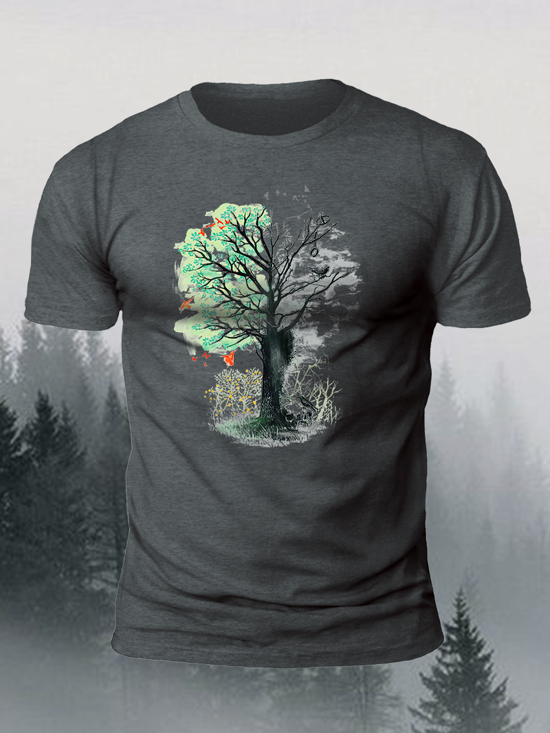 Men's Outdoor Forest Pine Short-Sleeved Shirt