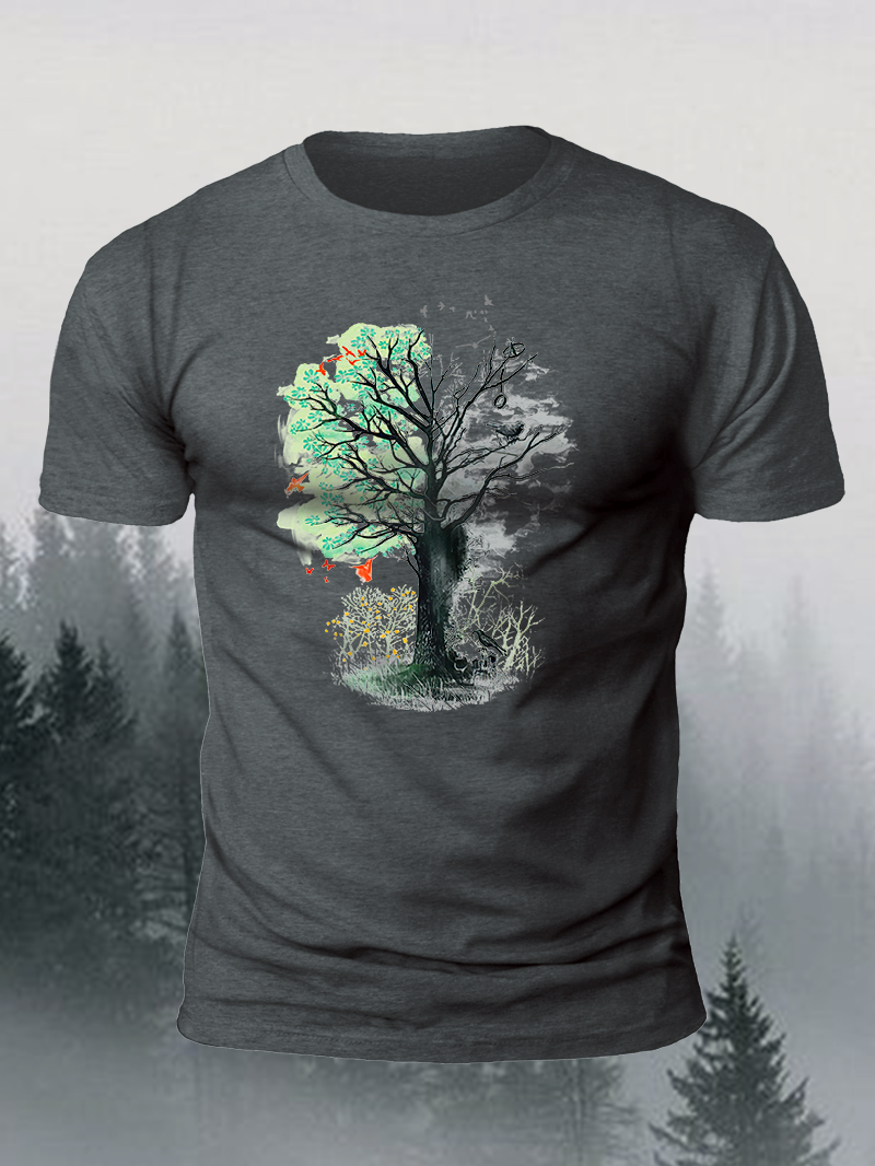 Men's Outdoor Forest Pine Short-Sleeved Shirt in  mildstyles