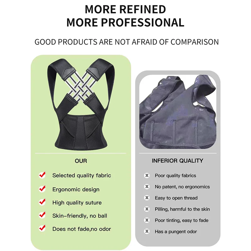 Unisex Youth Posture Corrector With Adjustable Shoulder and Straight Back Support Strap for Hunchback Correction