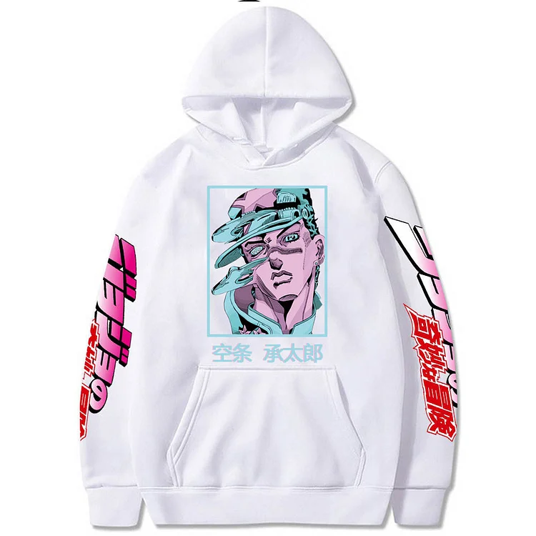 Unisex JoJo's Bizarre Adventure Cosplay Outfit Kujo Jotaro Graphic Hoodie-elleschic