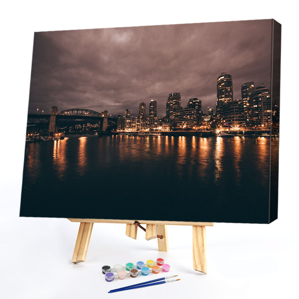 

40*50CM Paint By Numbers-City Night View, 501 Original