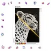 Spotted Leopard Special Shaped 5D DIY Partial Drill Diamond Pearl Painting Kit for Adults Beginners Home Decor Art Craft Pearl Diamond Painting 30x40cm