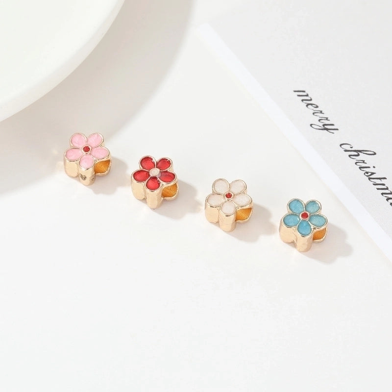 20 Pieces 1.2*1.2*0.8cm Alloy Flower Pendant Beads