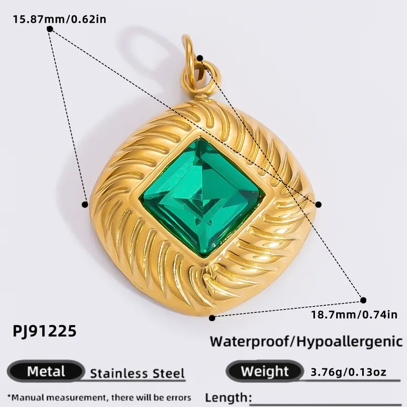 1 Piece 11.34*11.08mm 24.65*13.62mm 4.29*24.15mm 304 Stainless Steel Zircon 18K Gold Plated Tree Heart Shape Candy Jewelry Accessories Pendant