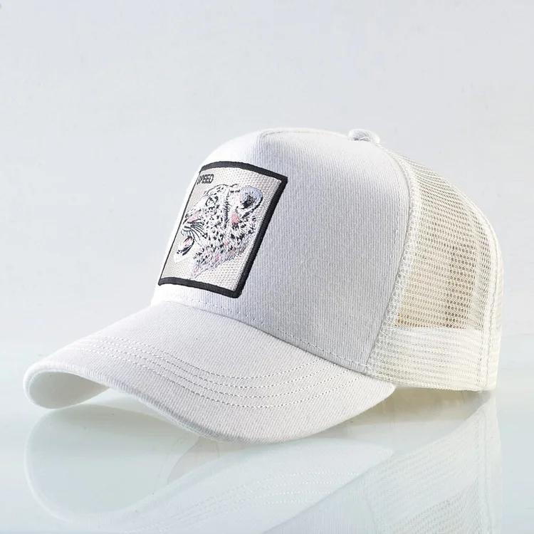 Cotton Snapback caps for men Hip Hop cap Embroidery snow leopard Baseball Cap Breathable Mesh Bone sun hats for man Hip Hop cap