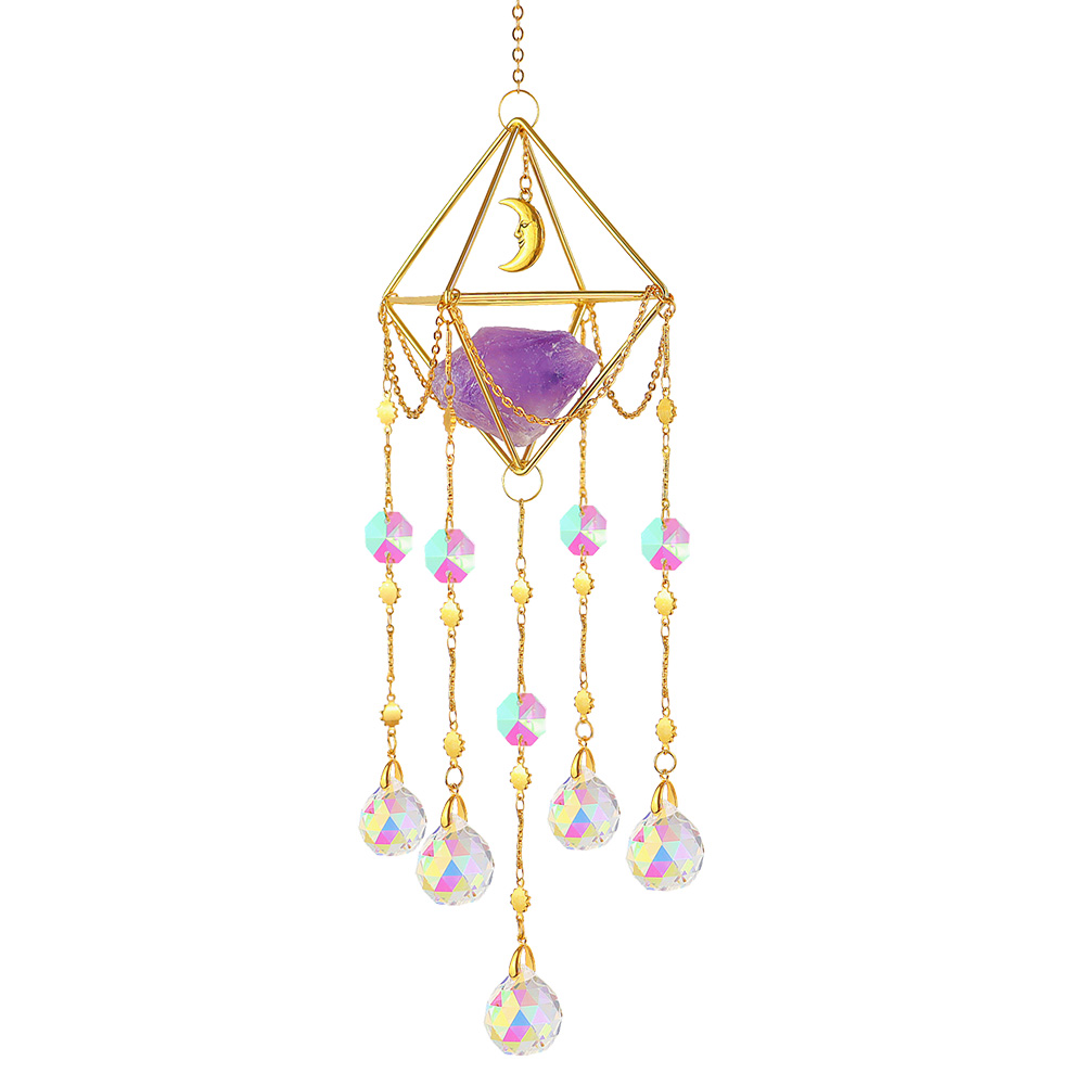 Crystal Wind Chime Moon Dream Catchers Hanging Windbell Ornament Home Decor