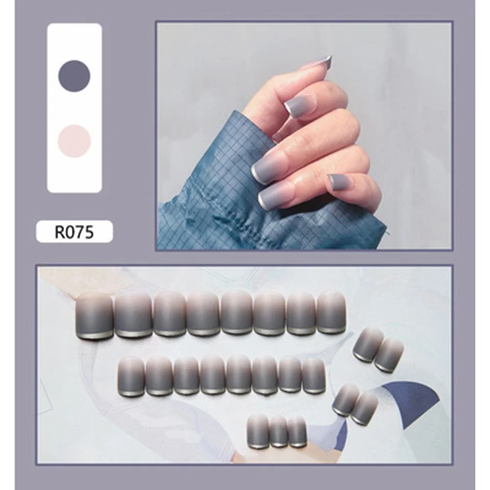 Fake Nails Art Nail Tips Press on False with Designs Set Full Cover Artificial Short Packaging Kiss Display Clear Tipsy Stick-Nail Inspo