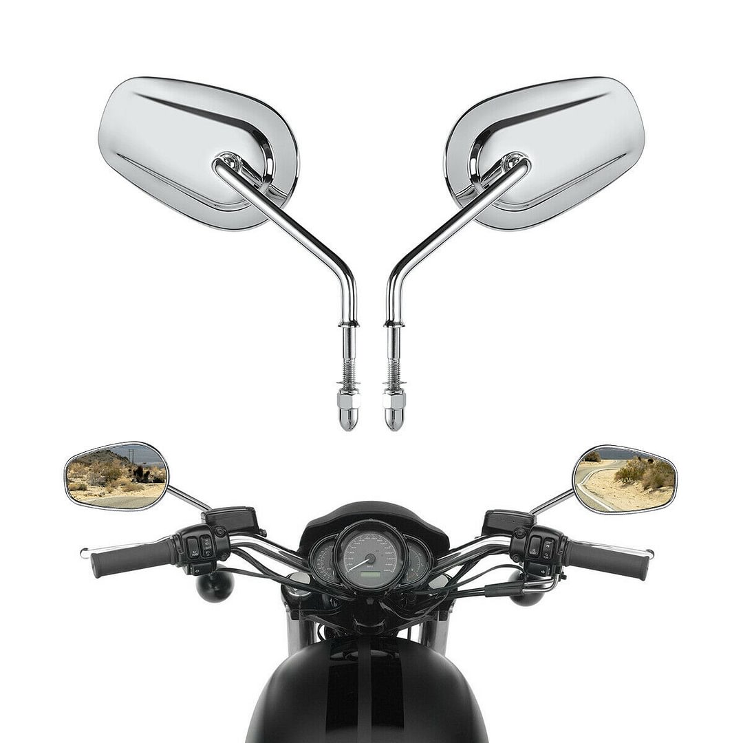 Chrome Rear View Mirrors Fit For Harley Davidson Touring Road King Electra Glide