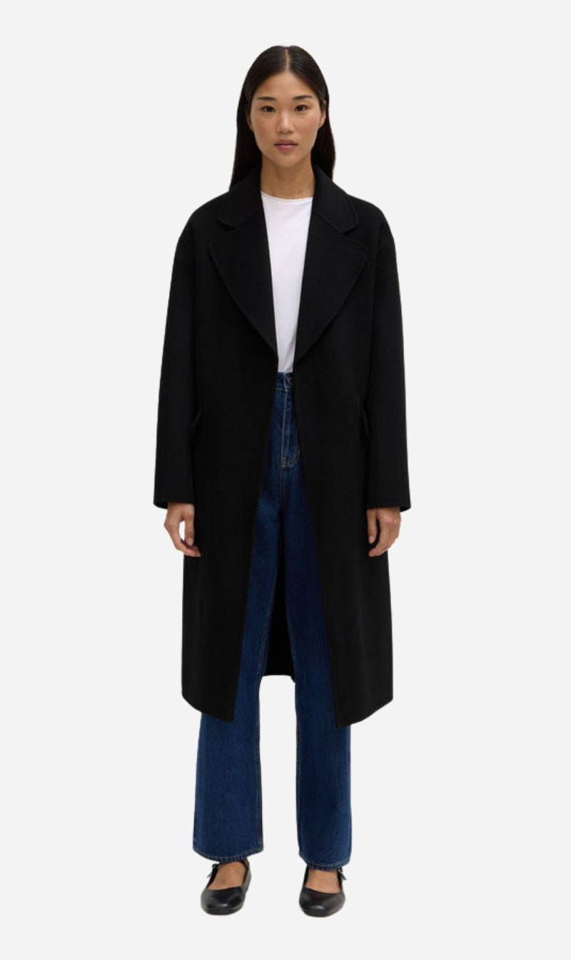 Assembly Label | Sadie Single Breasted Wool Coat - Black