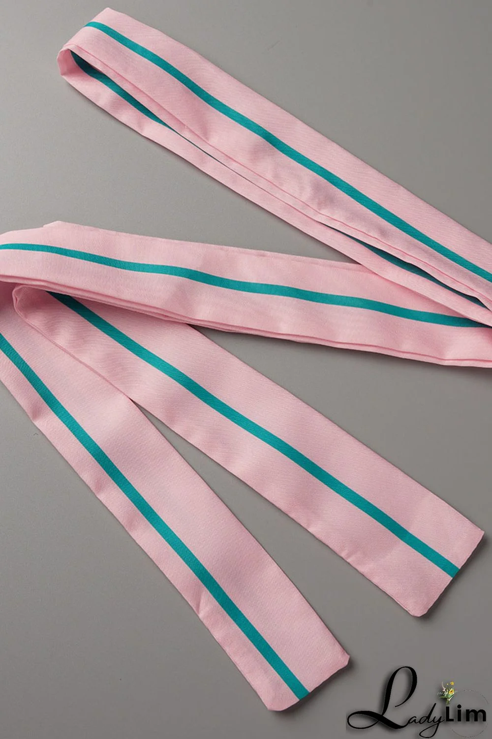 Pink Fashion Striped Print With Belt Turndown Collar Shirt Dress