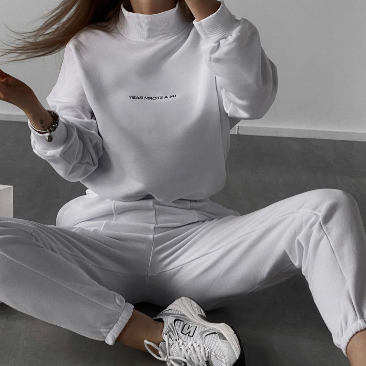 Women's Printed Sweatshirt Suit Two Piece Set