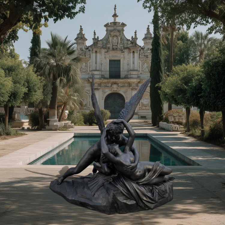 Bronze Sculpture of Cupid and Psyche Replica for Garden Display