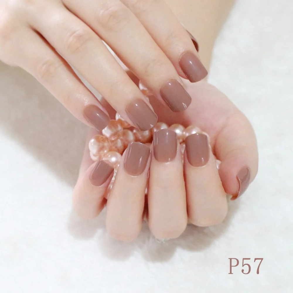 Pure Light Pink Artificial Nails Candy Short Full Cover Tips Easy DIY Acrylic False Nail Manicure Accessories Salon Product F28-Nail Inspo