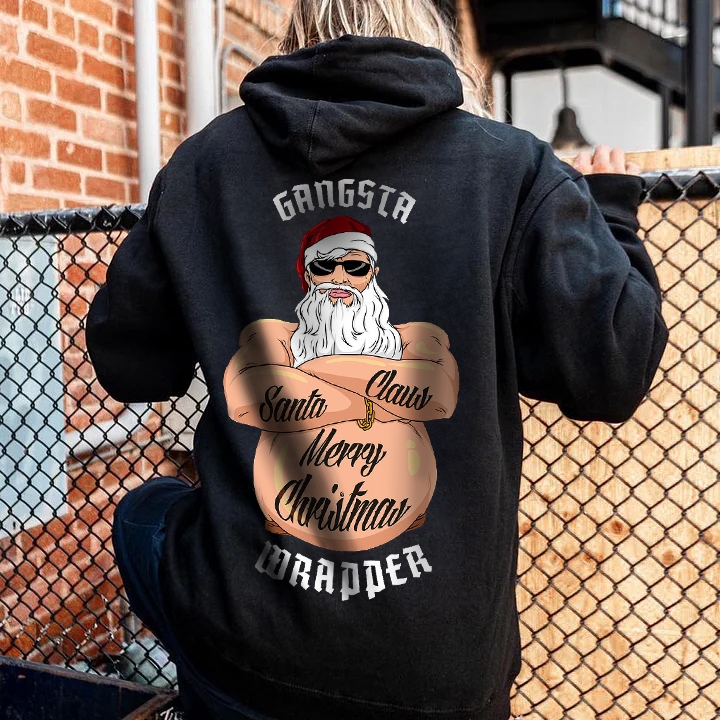 Gangsta Merry Christmas Wrapper Christmas Theme Hoodie